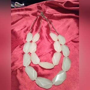 Necklace Multi Stand Copper Bronze Light Blue Green Clear Beads